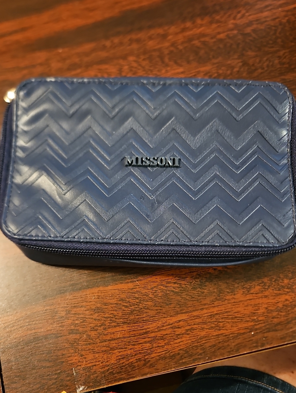Missoni Navy Chevron Quilted Toiletry Pouch